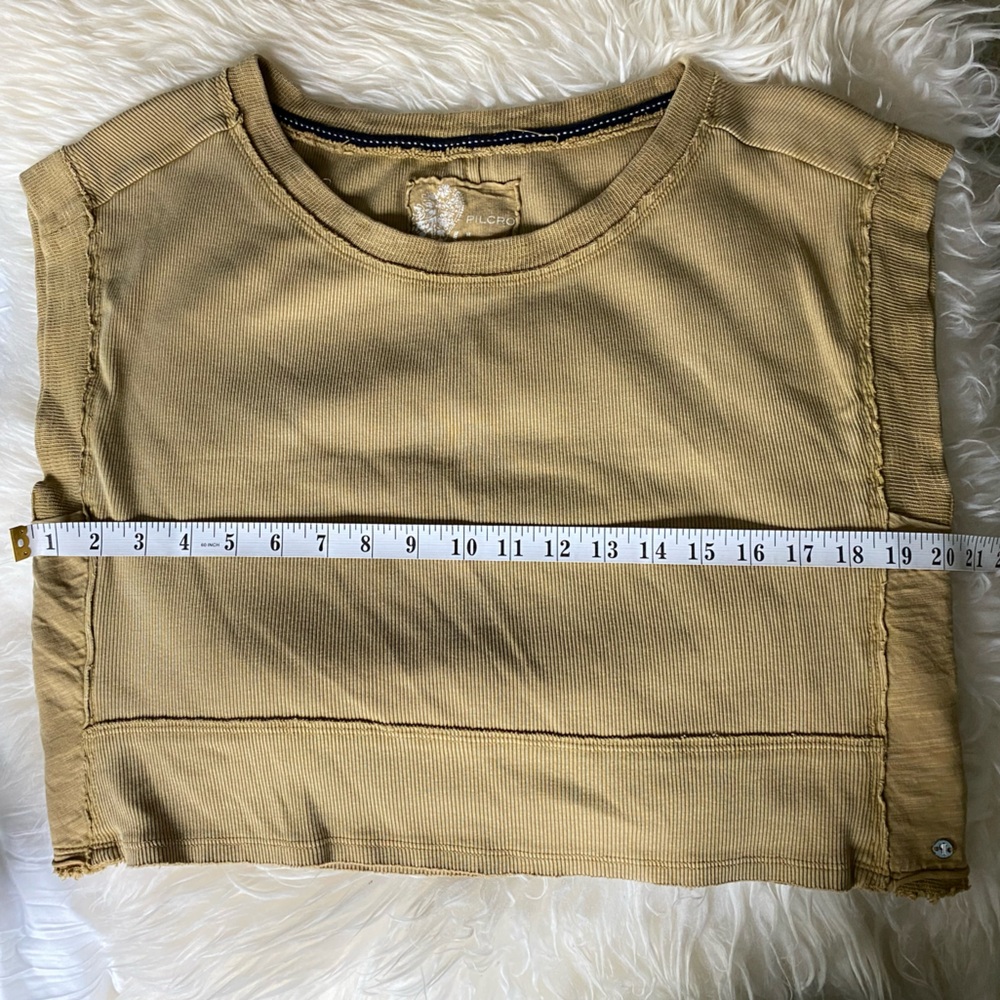 Pilcro Mustard Cropped Boxy Tee - Picture 9 of 10